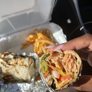 Salmon wrap so good it's not on the menu it was my special request I'm glade they made it !