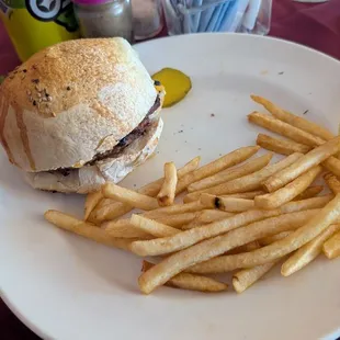Turkish burger and fries.