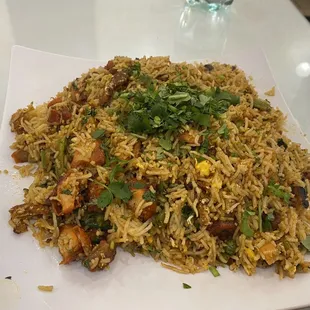 a plate of fried rice