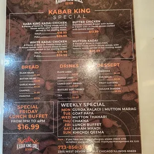 menu