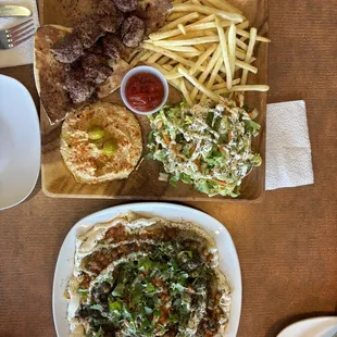 House Mantoo and Beef Kabob Plate