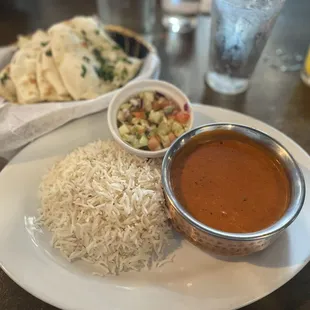Garlic Naan, and Chicken Tikka Masala