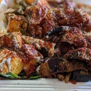 a close up of a tray of food