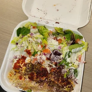 a take out box of food