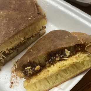 Martabak special, special pancake Inside have peanut, cheese, chocolate  My favorite