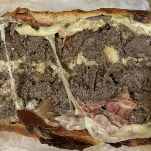 Philly Cheesesteak Sub open face