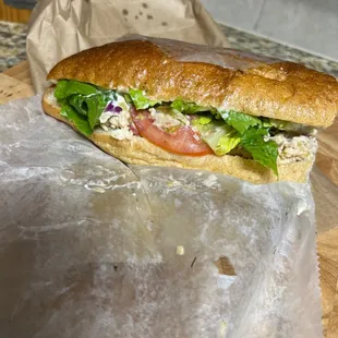 Chicken Salad Sub with veggies....