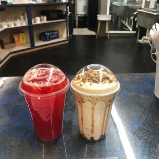 Pecan Pie Shake and Cherry Lemonade Tea! They were both so good!!!!