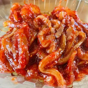 Container of Squid Kim Chee Style