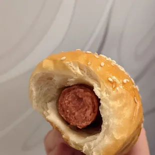 Cross-section of the hot dog bun