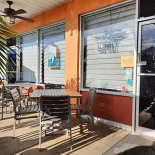 Patio by entrance