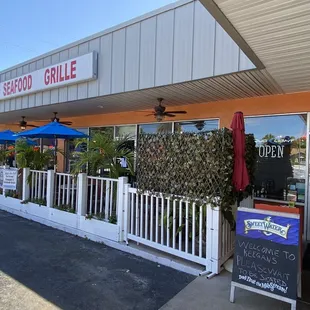 the front of the restaurant