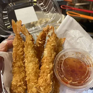 Coconut fried shrimp with sweet Thai chili sauce