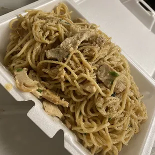 Chicken garlic noodles
