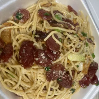 Chinese Sausage Garlic Noodles