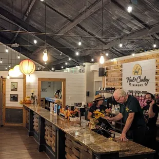 Inside one of two bars.  This was late on a Saturday where most wanted to be outside.