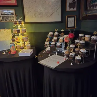 Don't forget the desserts set up by the pool table.