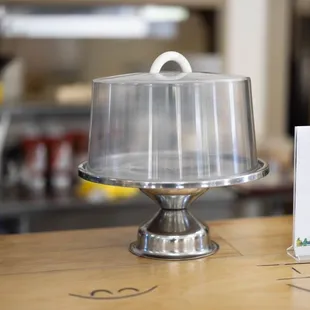 a cake on a cake stand