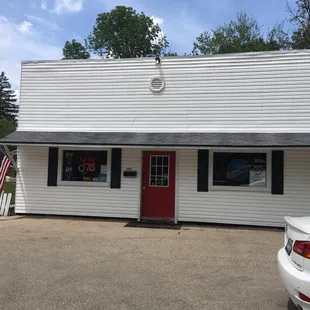 the front of the building