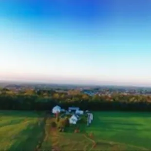 aerial view of farm