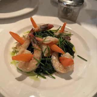 Sauteed Jumbo Shrimp with Spinach