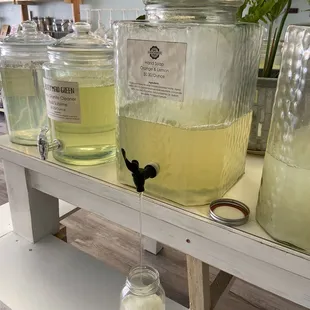 Hand soap refill. Put your jar down and let it fill.