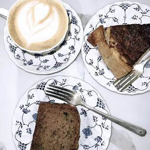 two slices of cake and a cup of coffee