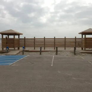 Brand new changing areas on the beach right outside the pier..