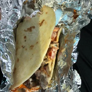 Steak Taco with freshly made tortilla.