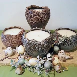 Embossed Flower Vase Candles