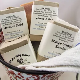 White Hill Dairy goat milk soap, made in Bartlesville.