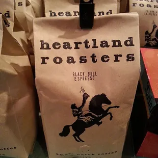 Locally-roasted coffee from Heartland Roasters, including our exclusive "Café Keepsake" blend