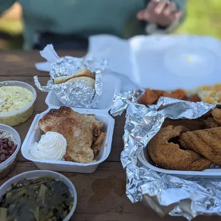 a table full of food