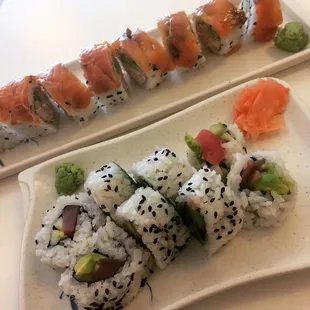 Spicy tuna roll and Salmon roll
