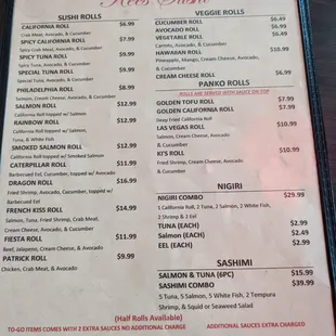 menu