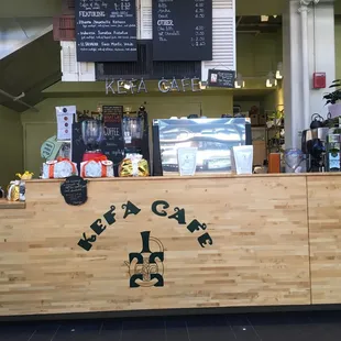 the front counter and menus