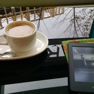 Perfect spot to read and enjoy delicious coffee on a rainy day.