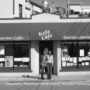 L-R Lene and Abeba Tsegaye pose in front of their business.