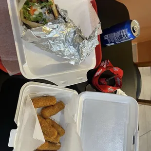 Falafel Gyro &amp; Mozzarella Sticks