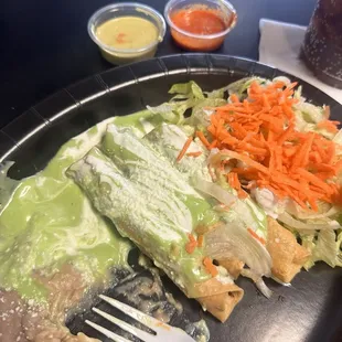 Traditional flauta plate before I have devoured it