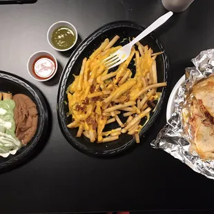 Original Flautas, Bacon Cheese Fries and Amazing Chorizo Quesadilla! Great spot with an amazing staff (So friendly and nice.)