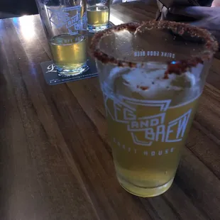 two glasses of beer