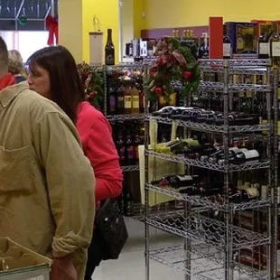 customers at a liquor store