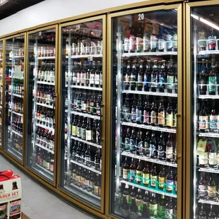 a display of beer in a store