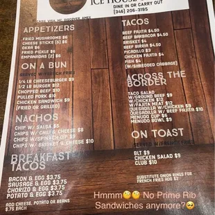 menu