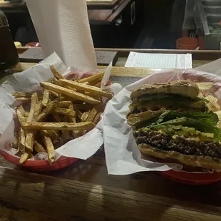 1/2 lb burger and fresh cut fries. Mmmmmmm