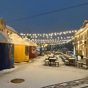Winter yurts and lighting