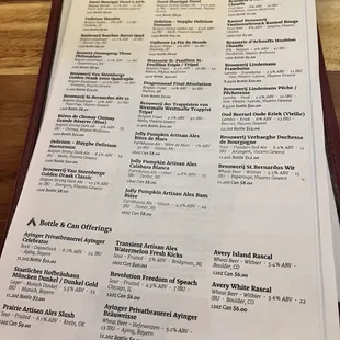 menu