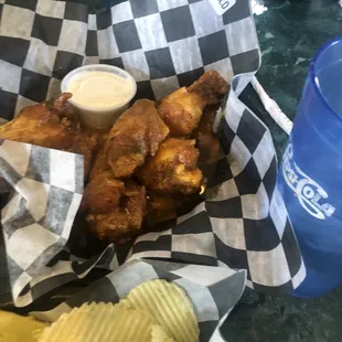chicken wings and fried chicken, food