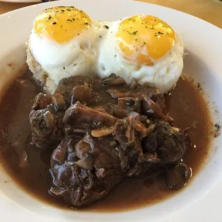 Slow Cook Beef Short Rib Loco  Moco w/Rice,Egg,Gravy